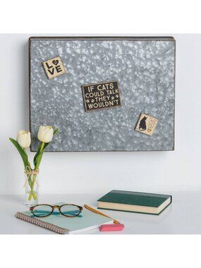 Cat Magnet Set Rustic Wooden Funny Cat Lover Magnets